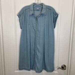 Urban Outfitters Cooperative‎ Dress Chambray Blue Mini Shirtdress Lyocell S